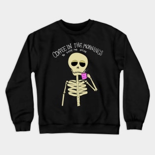 Skull drinks coffee Crewneck Sweatshirt